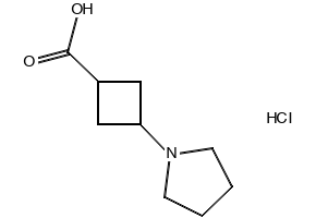 3-(Pyrrolidin-1-yl)cyclobutanecarboxylic acid hydrochloride, 2470440-42-5, undefined, 