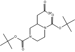 2-(1,4-Bis(tert-butoxycarbonyl)piperazin-2-yl)acetic acid, 368442-00-6, undefined, 