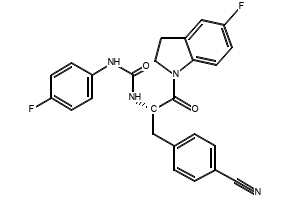 (S)-1-(3-(4-Cyanophenyl)-1-(5-fluoroindolin-1-yl)-1-oxopropan-2-yl)-3-(4-fluorophenyl)urea, 2829263-20-7, undefined, 