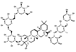 (2S,3R,4S,5S)-3-(((2S,3R,4S,5R,6S)-3,4-Dihydroxy-6-methyl-5-(((2S,3R,4S,5R)-3,4,5-trihydroxytetrahydro-2H-pyran-2-yl)oxy)tetrahydro-2H-pyran-2-yl)oxy)-4,5-dihydroxytetrahydro-2H-pyran-2-yl (4aR,5R,6aS,6bR,8aR,10R,11S,12aR,12bR,14bS)-5,11-dihydroxy-9,9-bis(hydroxymethyl)-2,2,6a,6b,12a-pentamethyl-10-(((2R,3R,4S,5S,6R)-3,4,5-trihydroxy-6-((((2R,3R,4S,5S,6R)-3,4,5-trihydroxy-6-((((2R,3R,4S,5S,6R)-3,4,5-trihydroxy-6-(hydroxymethyl)tetrahydro-2H-pyran-2-yl)oxy)methyl)tetrahydro-2H-pyran-2-yl)oxy)methyl)tetrahydro-2H-pyran-2-yl)oxy)-1,3,4,5,6,6a,6b,7,8,8a,9,10,11,12,12a,12b,13,14b-octadecahydropicene-4a(2H)-carboxylate