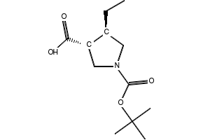 trans-1-(tert-Butoxycarbonyl)-4-ethylpyrrolidine-3-carboxylic acid, 1268520-70-2, undefined, 