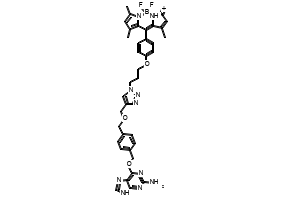 6-((4-(((1-(3-(4-(5,5-Difluoro-1,3,7,9-tetramethyl-5H-4l4,5l4-dipyrrolo[1,2-c:2',1'-f][1,3,2]diazaborinin-10-yl)phenoxy)propyl)-1H-1,2,3-triazol-4-yl)methoxy)methyl)benzyl)oxy)-9H-purin-2-amine, 2068027-79-0, undefined, 