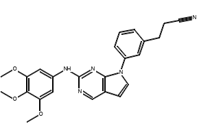 3-(3-(2-((3,4,5-Trimethoxyphenyl)amino)-7H-pyrrolo[2,3-d]pyrimidin-7-yl)phenyl)propanenitrile, 863598-09-8, undefined, 