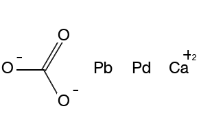 Palladium on calcium carbonate poisoned with lead