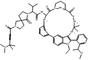 (αS,5S)-7-[4-(Dimethylamino)-4-methyl-1-oxo-2-pentyn-1-yl]-N-[(3R,9S,15S)-2-ethyl-2,4,5,6,9,10,11,12,15,16-decahydro-3-[2-[(1S)-1-methoxyethyl]-3-pyridinyl]-5,5-dimethyl-8,14-dioxo-8H,14H-1,22-etheno-9,13-imino-17,21-methenopyrrolo[3,4-r][1,7]oxaazacyclodocosin-15-yl]-α-(1-methylethyl)-1-oxo-2,7-diazaspiro[4.4]nonane-2-acetamide