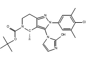tert-Butyl (S)-2-(4-chloro-3,5-dimethylphenyl)-4-methyl-3-(2-oxo-2,3-dihydro-1H-imidazol-1-yl)-2,4,6,7-tetrahydro-5H-pyrazolo[4,3-c]pyridine-5-carboxylate, 2212021-95-7, undefined, 