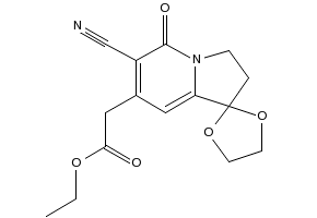 Ethyl 2-(6'-cyano-5'-oxo-3',5'-dihydro-2'H-spiro[[1,3]dioxolane-2,1'-indolizin]-7'-yl)acetate, 58610-65-4, undefined, 