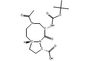 (5S,8S,10AR)-3-acetyl-5-((tert-butoxycarbonyl)amino)-6-oxodecahydropyrrolo[1,2-a][1,5]diazocine-8-carboxylic acid, 2497590-06-2, undefined, 