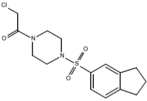 2-Chloro-1-(4-((2,3-dihydro-1H-inden-5-yl)sulfonyl)piperazin-1-yl)ethan-1-one, 871217-88-8, undefined, 