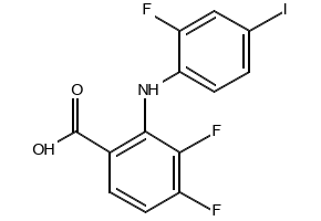 3,4-Difluoro-2-((2-fluoro-4-iodophenyl)amino)benzoic acid, 391211-97-5, undefined, 