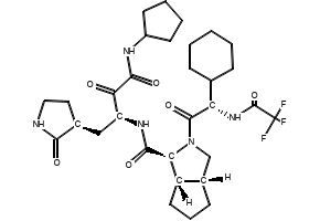 (1S,3aR,6aS)-2-((S)-2-Cyclohexyl-2-(2,2,2-trifluoroacetamido)acetyl)-N-((S)-4-(cyclopentylamino)-3,4-dioxo-1-((S)-2-oxopyrrolidin-3-yl)butan-2-yl)octahydrocyclopenta[c]pyrrole-1-carboxamide