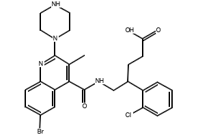 (R)-5-(6-Bromo-3-methyl-2-(piperazin-1-yl)quinoline-4-carboxamido)-4-(2-chlorophenyl)pentanoic acid, 2772921-54-5, undefined, 