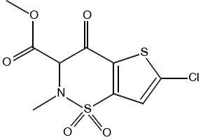 6-Chloro-4-hydroxy-2-methyl-2H-thieno[2,3-e]-1,2-thiazine-3-carboxylic acid methyl ester 1,1-dioxide
