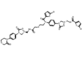 5-Chloro-N-(4-((S)-5-((5-chlorothiophene-2-carboxamido)methyl)-2-oxooxazolidin-3-yl)phenyl)-N-(2-(2-oxo-2-((((S)-2-oxo-3-(4-(3-oxomorpholino)phenyl)oxazolidin-5-yl)methyl)amino)ethoxy)ethyl)thiophene-2-carboxamide, 1632463-24-1, undefined,