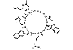 (3R,6R,9S,12R,15R,23R)-12-((1H-Imidazol-5-yl)methyl)-3-((1H-indol-3-yl)methyl)-15-((R)-2-acetamidohexanamido)-6-(3-guanidinopropyl)-9-(naphthalen-2-ylmethyl)-2,5,8,11,14,17-hexaoxo-1,4,7,10,13,18-hexaazacyclotricosane-23-carboxamide