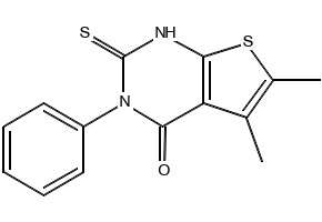 2-Mercapto-5,6-dimethyl-3-phenylthieno[2,3-d]pyrimidin-4(3H)-one, 59898-64-5, undefined, 