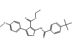 Ethyl 2-(4-(tert-butyl)benzamido)-4-(4-methoxyphenyl)thiophene-3-carboxylate, 332859-75-3, undefined, 