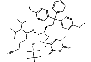 (2R,3R,4S,5S)-2-((Bis(4-methoxyphenyl)(phenyl)methoxy)methyl)-4-((tert-butyldimethylsilyl)oxy)-5-(1-methyl-2,4-dioxo-1,2,3,4-tetrahydropyrimidin-5-yl)tetrahydrofuran-3-yl (2-cyanoethyl) diisopropylphosphoramidite