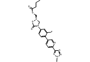 (R)-(3-(3-fluoro-4-(6-(2-methyl-2H-tetrazol-5-yl)pyridin-3-yl)phenyl)-2-oxooxazolidin-5-yl)methyl butyrate