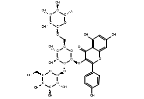 3-(((2S,3R,4S,5S,6R)-4,5-Dihydroxy-3-(((2S,3R,4S,5R,6R)-3,4,5-trihydroxy-6-(hydroxymethyl)tetrahydro-2H-pyran-2-yl)oxy)-6-((((2R,3R,4R,5R,6S)-3,4,5-trihydroxy-6-methyltetrahydro-2H-pyran-2-yl)oxy)methyl)tetrahydro-2H-pyran-2-yl)oxy)-5,7-dihydroxy-2-(4-hydroxyphenyl)-4H-chromen-4-one