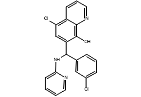 5-Chloro-7-((3-chlorophenyl)(pyridin-2-ylamino)methyl)quinolin-8-ol, 709009-15-4, undefined, 