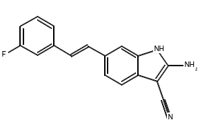 2-Amino-6-(3-fluorostyryl)-1H-indole-3-carbonitrile, 2449301-27-1, undefined, 