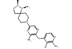 (3S,4S)-8-(6-Amino-5-((2-amino-3-chloropyridin-4-yl)thio)pyrazin-2-yl)-3-methyl-2-oxa-8-azaspiro[4.5]decan-4-amine, 1801765-04-7, undefined, 