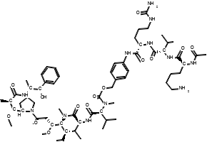 4-((S)-2-((S)-2-((S)-2-Acetamido-6-aminohexanamido)-3-methylbutanamido)-5-ureidopentanamido)benzyl ((S)-1-(((S)-1-(((3R,4S,5S)-1-((S)-2-((1R,2R)-3-(((1S,2R)-1-hydroxy-1-phenylpropan-2-yl)amino)-1-methoxy-2-methyl-3-oxopropyl)pyrrolidin-1-yl)-3-methoxy-5-methyl-1-oxoheptan-4-yl)(methyl)amino)-3-methyl-1-oxobutan-2-yl)amino)-3-methyl-1-oxobutan-2-yl)(methyl)carbamate