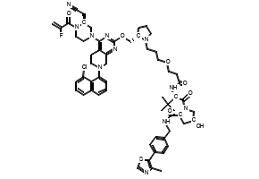 (2S,4R)-1-((S)-2-(3-(3-((S)-2-(((7-(8-Chloronaphthalen-1-yl)-4-((S)-3-(cyanomethyl)-4-(2-fluoroacryloyl)piperazin-1-yl)-5,6,7,8-tetrahydropyrido[3,4-d]pyrimidin-2-yl)oxy)methyl)pyrrolidin-1-yl)propoxy)propanamido)-3,3-dimethylbutanoyl)-4-hydroxy-N-(4-(4-methylthiazol-5-yl)benzyl)pyrrolidine-2-carboxamide