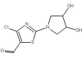 4-Chloro-2-(3,4-dihydroxypyrrolidin-1-yl)thiazole-5-carbaldehyde, 1697332-87-8, undefined, 