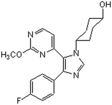 SB 239063 A potent, cell-permeable, reversible, and ATP-competitive inhibitor of the &#945;- and &#946;-isoforms (IC&#8325;&#8320; = 44 nM), but not the &#947;- or &#948;-isoform (IC&#8325;&#8320; > 100 &#181;M), of MAP kinase p38.