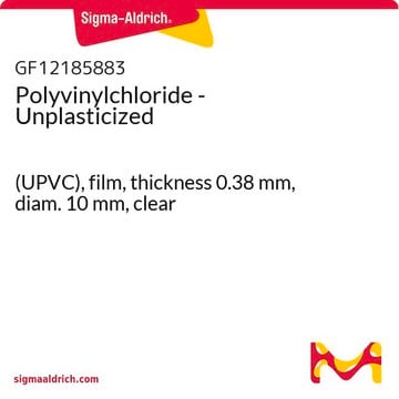 Polyvinylchloride - Unplasticized (UPVC), film, thickness 0.38 mm, diam. 10 mm, clear