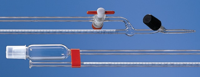 BRAND&#174; BLAUBRAND&#174; micro burette, bang pattern, straight stopcock volume 5&#160;mL, accuracy: ±0.010&#160;mL, borosilicate glass 3.3 (Schellbach PTFE spindle grad. in blue)