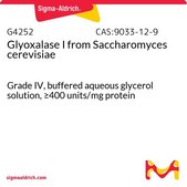 Glyoxalase I from Saccharomyces cerevisiae Grade IV, buffered aqueous glycerol solution, ≥400 units/mg protein