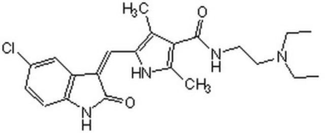 SU11652 A cell-permeable pyrrole-indolinone compound that acts as a potent, reversible, and ATP-competitive tyrosine kinase receptor and angiogenic inhibitor.