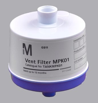 Vent Filter Protects purified water stored in 30/60/100 PE tanks from airborne contaminants.