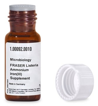 FRASER Listeria Ammonium iron (III) Supplement for Listeria spp., pkg of 10&#160;vials, for the preparation of Half FRASER (Demi FRASER) Broth (Base) or FRASER Broth (Base)