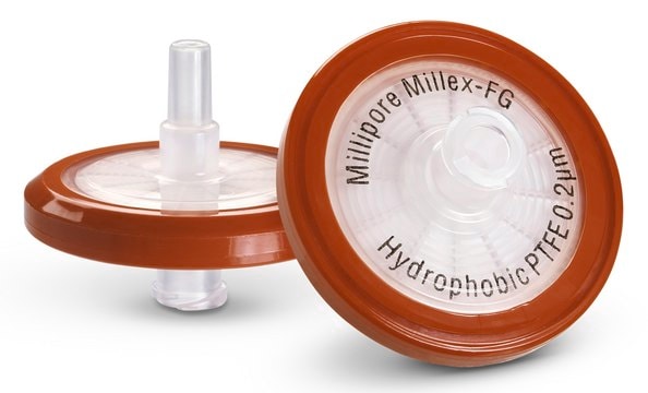 Millex&#174; hydrophobic PTFE syringe filter pore size 0.2&#160;&#956;m, non-sterile, diam. 33&#160;mm