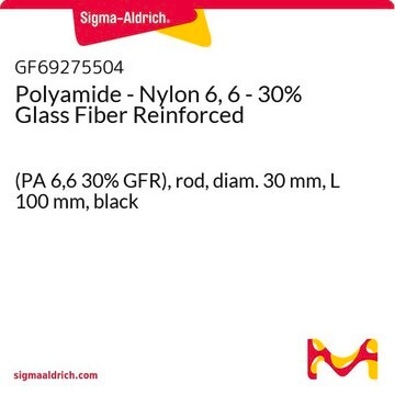 Polyamide - Nylon 6, 6 - 30% Glass Fiber Reinforced (PA 6,6 30% GFR), rod, diam. 30&#160;mm, L 100&#160;mm, black
