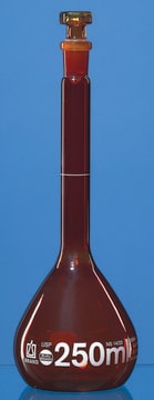 BRAND&#174; volumetric flask BLAUBRAND&#174; USP capacity 25&#160;mL, joint: 10/19, glass stopper