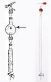 Flash-chromatography assembly with threaded joints capacity 100 mL, With fritted disc (porosity C), joint: ST/NS 24/40
