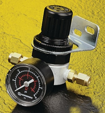 In-Line Pressure Regulator (economy model) Regulator body (outlet pressure 0-50 psi), gauge, and panel mount bracket