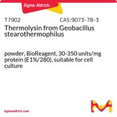 Thermolysin from Geobacillus stearothermophilus powder, BioReagent, 30-350 units/mg protein (E1%/280), suitable for cell culture