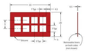 Grace Bio-Labs Press-To-Seal silicone isolator, No PSA wells (Square, 7mm x 7mm x 0.5mm depth)