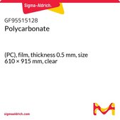 聚碳酸酯 (PC), film, thickness 0.5 mm, size 610 × 915 mm, clear