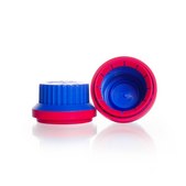Caps for Duran® laboratory bottles GL 45 neck thread, blue polypropylene tamper-evident (with lip seal)
