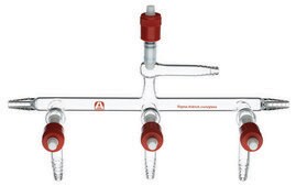 Aldrich® single bank manifolds with high-vacuum PTFE valves standard manifold, positions, 4