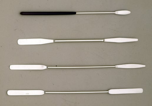 Micro spatulas one scraper/spoon end, L 6 1/2&#160;in. (165&#160;mm)