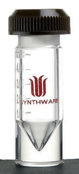 Synthware&#8482; conical bottom reaction vial with holed compression cap 3 mL, joint: ST/NS 14/10