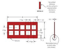 Grace Bio-Labs Press-To-Seal silicone isolator, PSA one side wells, 10 (Square, 7mm x 7mm x 0.6mm depth), (Adhesive one side)